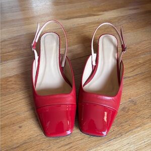 ALOHAS Lindy Bliss Red Leather Pumps
